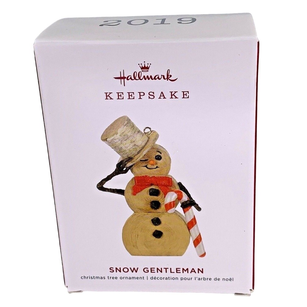 Hallmark Keepsake SNOW GENTLEMAN Ornament‎ Snowman Top Hat Candy Cane New 2019